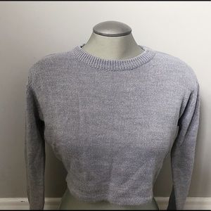 Cropped knitted sweater